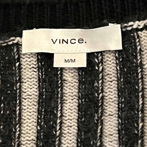 VINCE‎ STRIPED FULL ZIP SWEATER IN BLACK & WHITE NWT WOMEN'S SIZE MEDIUM - Picture 11 of 16